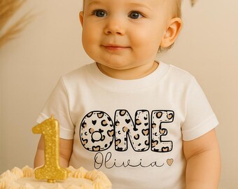 T-shirt d'anniversaire prénom, T-shirt 1er anniversaire, t-shirt pour anniversaire fille, T-shirt personnalisé fille anniversaire
