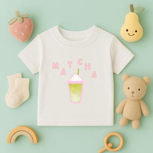 Kids&#39; T-shirt | Kawaii matcha design | Original baby or child gift | Organic cotton T-shirt