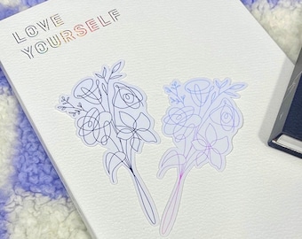 BTS | Love Yourself Era | Flower Bouquet Vinyl Sticker | KPOP | Journal & Scrapbook
