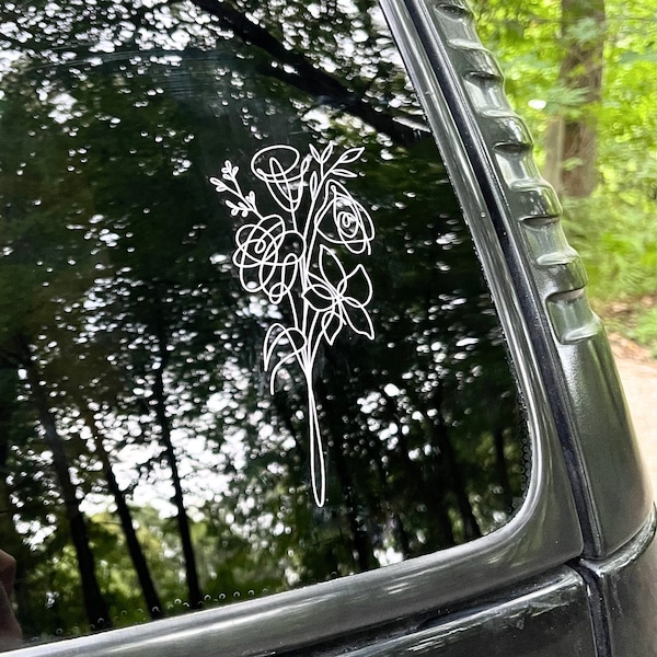 BTS | Love Yourself Era | Flower Bouquet Decal | Window | Car Accessories