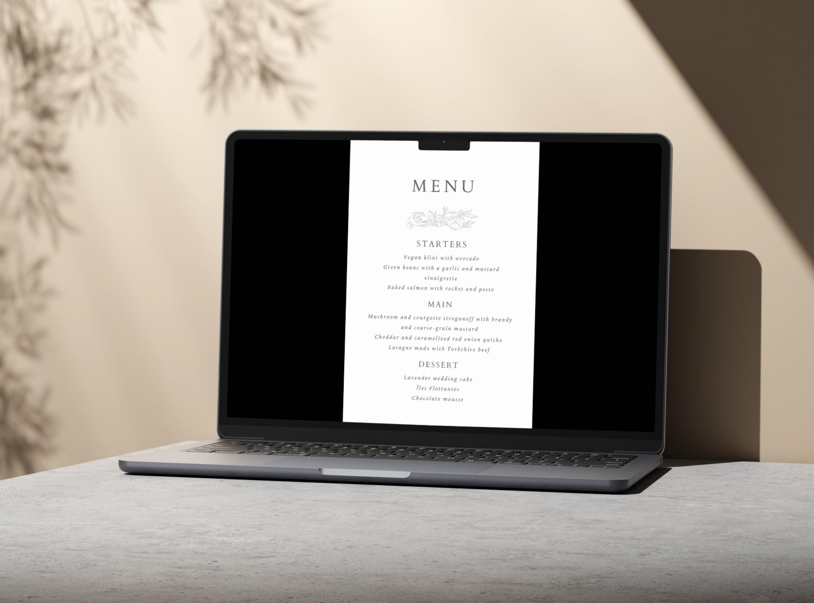 Luxury Dinner Party Menu Template Editable Canva Design Elegant Table ...