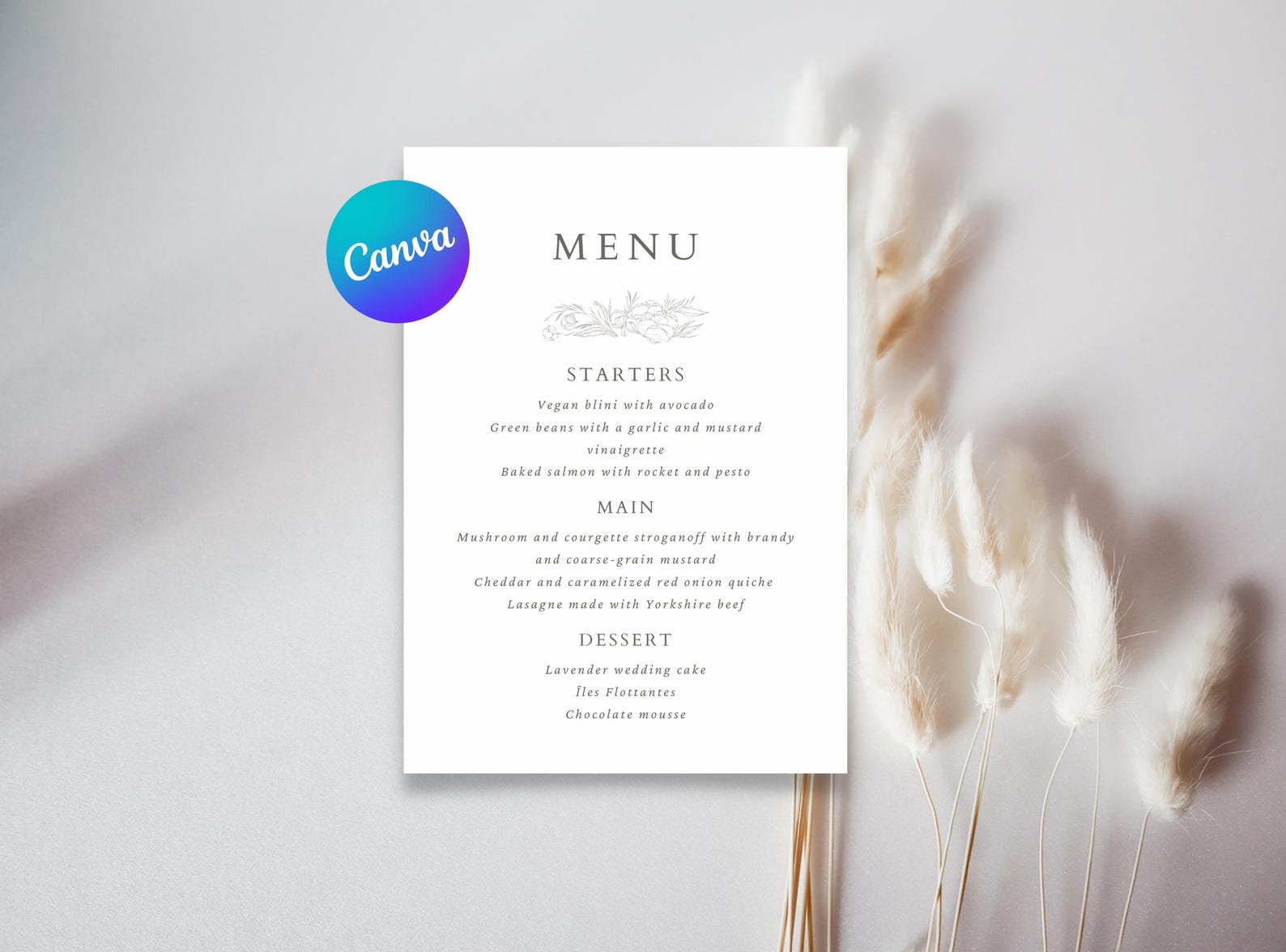 Luxury Dinner Party Menu Template Editable Canva Design Elegant Table ...