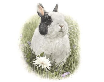 Custom Pencil Sketch Bunny Portrait | Pet Drawing Art (Digital Download or Print)