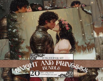 Romantic Fantasy Ephemera Printable Medieval Junk Journal Pages JPEG Cottagecore Scrapbook Kit