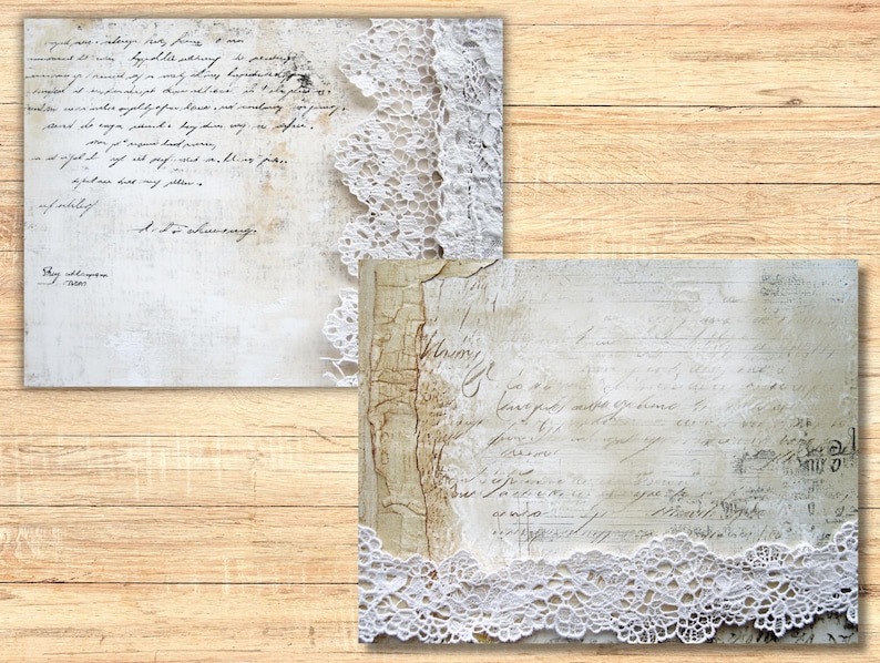 White Lace Junk Journal Sheet Pages, Digital Scrapbook Paper Kit ...