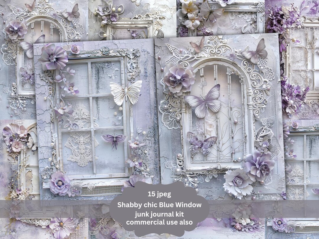 Shabby Chic Violet Floral Junk Journal Paper Pack (digital Download) - Etsy