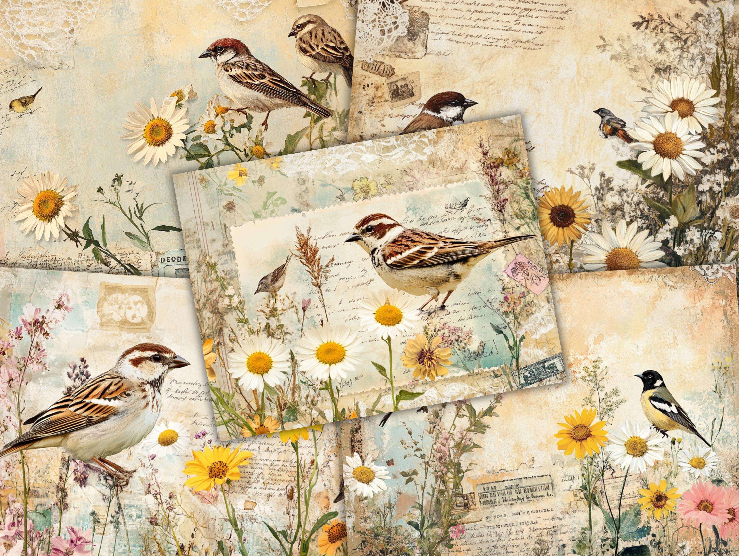 Vintage Bird Junk Journal Pages, Bird Ephemera, Scrapbook Printable ...