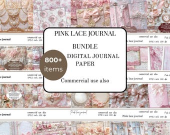 Ensemble de journaux indésirables en dentelle rose dans toute la boutique, images de dentelle rose imprimables les plus vendues, journal numérique en dentelle, papier de scrapbooking, fond de dentelle