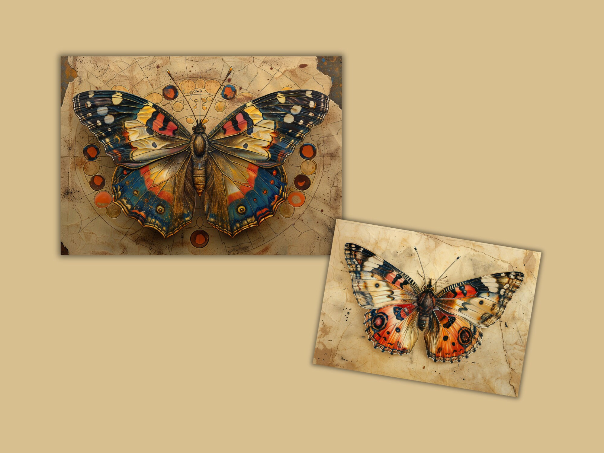 Boho Vintage Butterfly Junk Journal Kit Digital Papers Bohemian ...