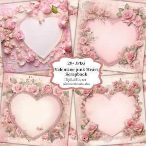 Shabby Chic Flower Junk Journal Kit- Valentine Special for Her-Scrapbooking Supplies, Heart Lace Ephemera,Cards, Printable, Valentine Papers