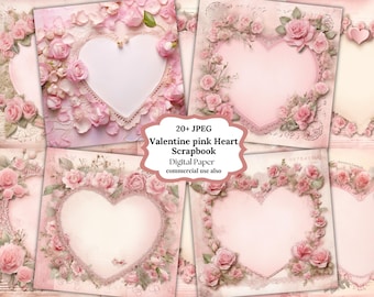 Shabby Chic Flower Junk Journal Kit- Valentine Special for Her-Scrapbooking Supplies, Heart Lace Ephemera,Cards, Printable, Valentine Papers