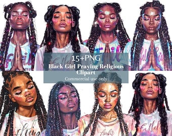 Black Praying Woman PNG , Praying Girl Png, Praying Clipart, Blessed Hands Clipart, African American Women Pray, Black Girl Clipart, Women