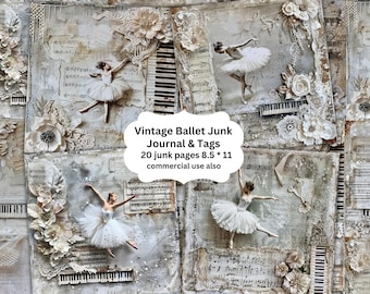 Ballet Junk Journal Kit: Vintage Ballerina Ephemera (Digital Download)