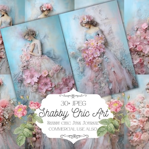 Elegant Shabby Chic Ladies Junk Journal-Commercial use also,Vintage Valentine's Craft,Digital Sticker,Vintage Shabby Chic Scrapbook
