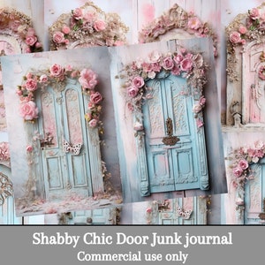 Vintage Floral Junk Journal Kit-Romantic Shabby Chic ,Shabby chic Ephemera & Scrapbook Supplies,Digital Floral Roses Collage Sheet