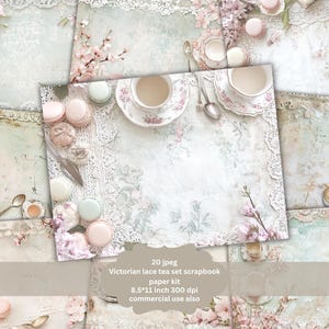 Vintage tea. Macrons spring vibe Junk Journal Printable Pages, Floral Tea Junk Journal Kit, Junk Journal Paper, Vintage Ephemera, Shabby