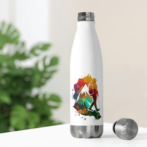 Wanderer Polygon Drinking Bottle, 20oz Insulated Bottle, 590ml Logo, Alpine, Stainless Steel, digital, sport, water bottle, icon, mountains,