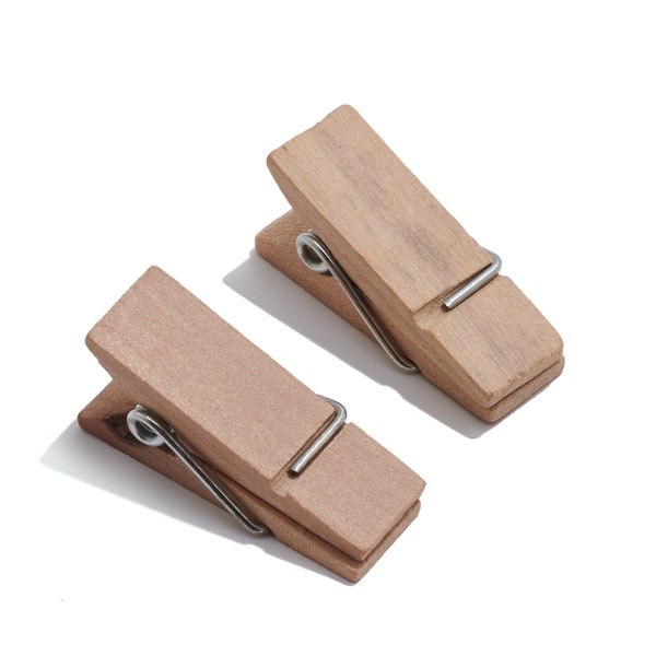 Mini Clothes Pin Picture Hanger / Natural Wood Mini Photo Folder / Decorate Photo Wall Hanging / Natural Wood Snack Sealing Clip /DIY37*10mm