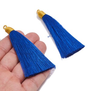 Colorful Silky Tassels Earrings Charm / Handmade Boho Tassels Earrings / with Iron Jump Ring / Solid Color Earrings / Jewelry DIY 8410mm Light Blue