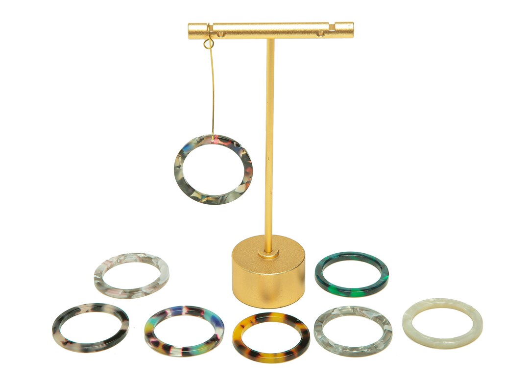 Acetate Rings Charms / Hoops Charm / Circle Earrings / Tortoise Shell Earring / Acetate Colorful