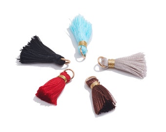 Colorful Silky Tassels Earrings Charm / Boho Tassels Earrings / with Iron jump Ring / Solid Color Earrings and Pendant / Jewelry DIY 24*6mm