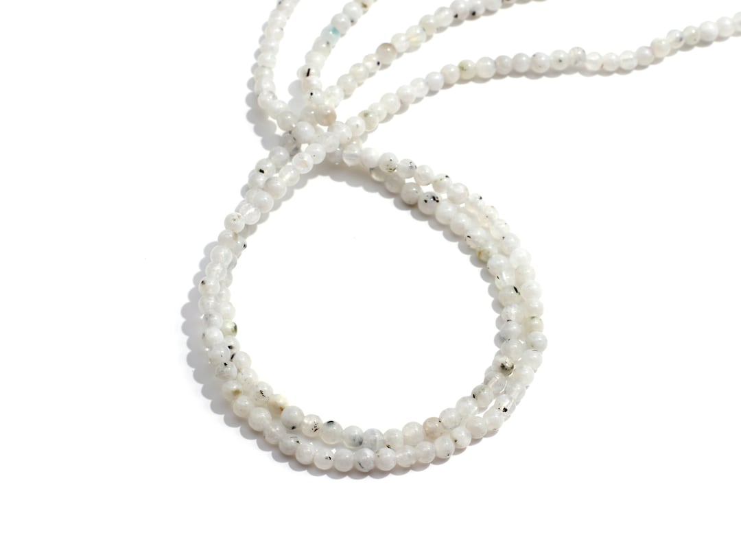 Perline In Pietra Di Luna Opale 8mm - 45 Pezzi, Sferiche, Foro 1.2mm, Grado A