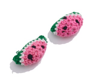 Crochet Watermelon Earrings Charm / Knit Weaving Earrings / Handmade Crochet Earring / Watermelon Earrings and Pendant / Jewelry DIY 35*35mm