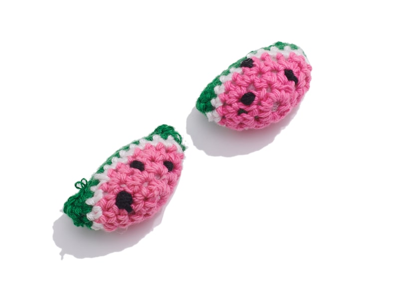 Crochet Watermelon Earrings Charm / Knit Weaving Earrings / Handmade Crochet Earring / Handmade Watermelon Earrings / Jewelry DIY 3535mm image 1
