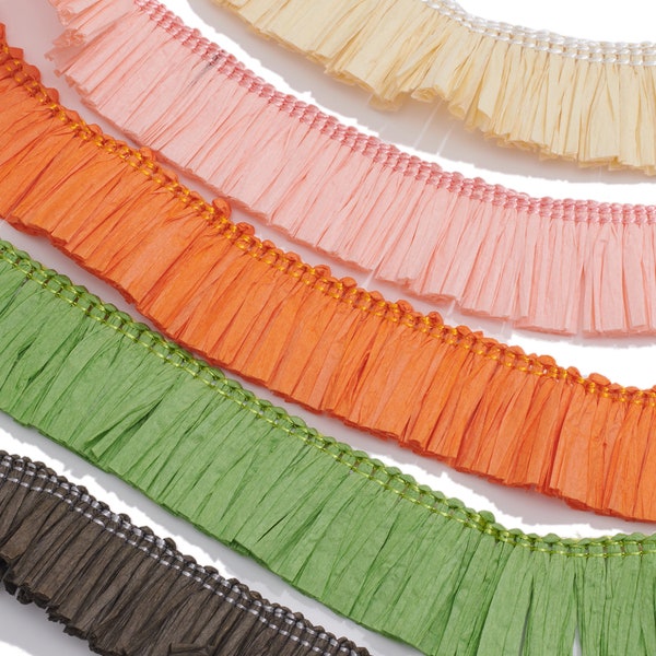 Natural Raffia Tassels Strip / Lovely Raffia Grass Tassels Skirt / Solid Color Raffia Grass / Handmade Tassel Skirt / Accessories DIY 25*3mm