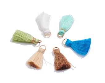 Colorful Silky Tassels Earrings Charm / Boho Tassels Earrings / with Iron jump Ring / Solid Color Earrings and Pendant / Jewelry DIY 24*6mm