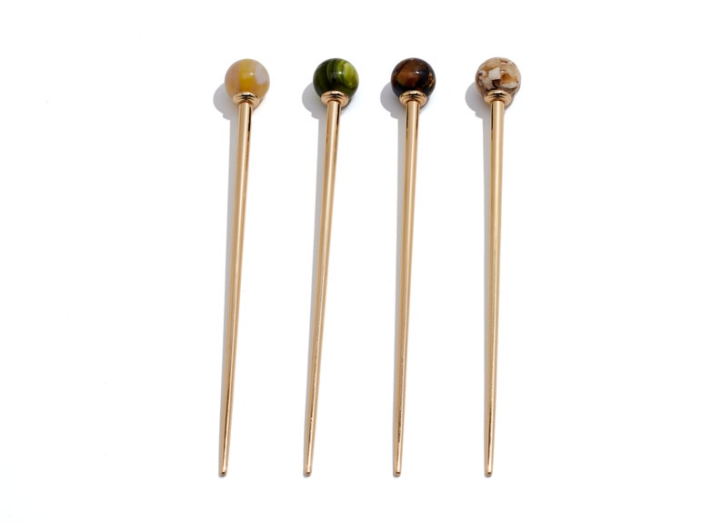 Acetate Alloy Hair Stick / Gold Plating / Chinese Style / Colorful Hair Stick / Chinese Style Vintage Looking Elegant Updo / DIY 14215mm image 1