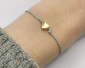 Armband mit Herz-Perle | Größenverstellbar | Geschenkidee | Freundschaftsarmbänder