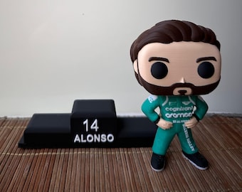 Funko Pop Fernando Alonso avec podium et boîte personnalisables