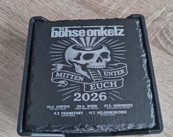 Untersetzer aus Schiefer Motiv,,Böhse Onkelz" Deutschrock