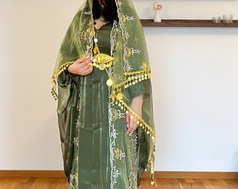 Gulistan - Collection 2024, exclusivité kurde faite main, ensemble de 6 robes Radiance vert olive fait main, cadeau de fiançailles parfait fabriqué localement