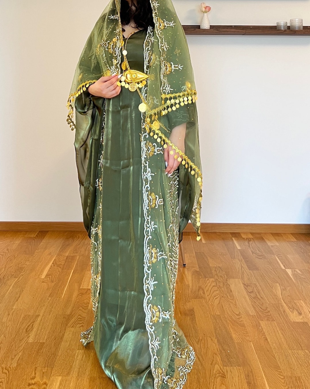 Gulistan 2024 Collection Exclusive Handmade Kurdish Olive Green ...