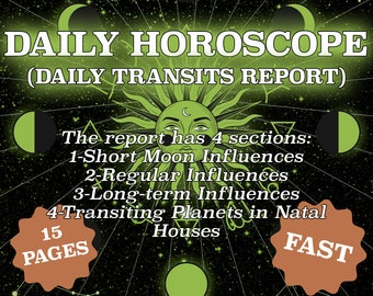 Horóscopo diario, Lectura del horóscopo diario, Informe de tránsitos diarios, Lectura del horóscopo, Informe imprimible del horóscopo, Horóscopo, Tránsitos