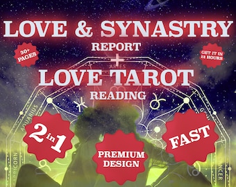 Synastry Chart Reading - Synastry Report - Relationship, Love Tarot Reading, Tarot Reading, 3 Card Love Tarot Reading