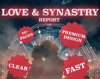Synastry Chart Reading - Synastry Report - Relationship, Compatibility & Love Reading, Printable Synastry Chart, Printable Love Reading
