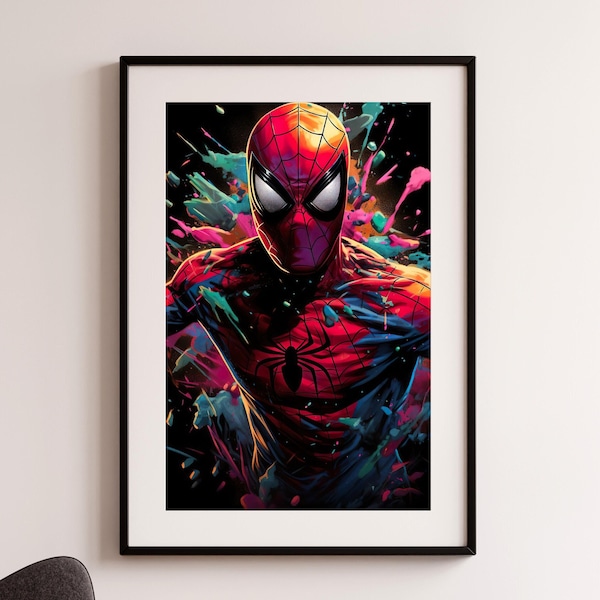 Spiderman Poster for Children and Teens Print | PRINTABLE Wall Art | Digital Download | Home Decor | Office Decor | Wall Canvas | Kids Print
