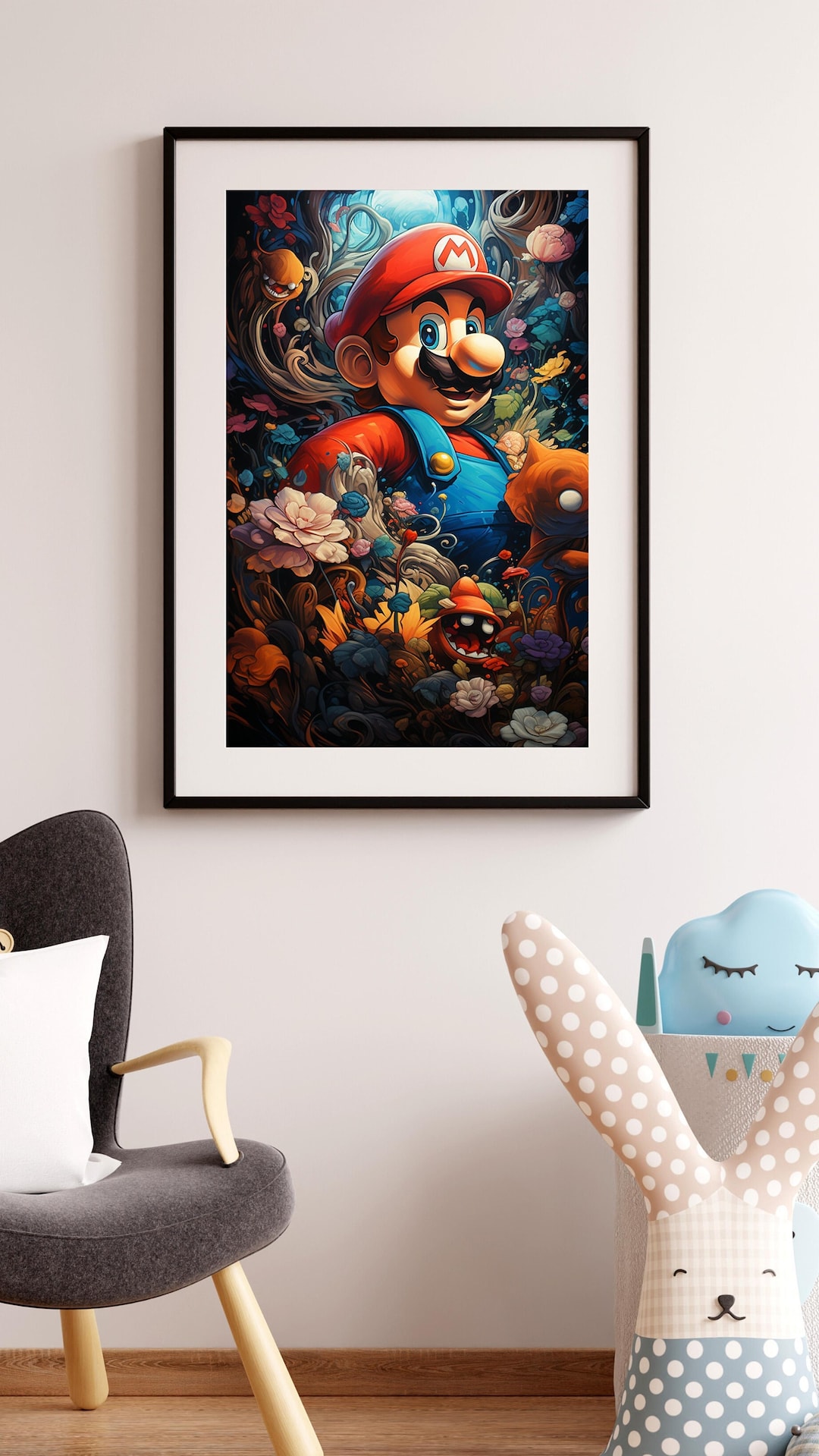 Super Mario Painting for Kids PRINTABLE Wall Art Digital Download Home ...
