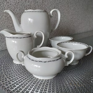 Wawel coffee set, tableware, white coffee set