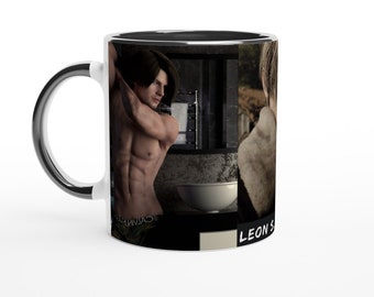 Shirtless Leon Kennedy Mug, Resident Game Gift, Evil 4 Game, Resident, Leon S Kennedy , RE4 Remake, Evil, RE2, RE3, zombie cup, zombie games
