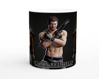 Shirtless Chris Redfield Mug: Resident Evil RE4 Gamer Gift