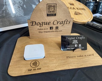 Business card holder with Square card reader cut out, Laser cut digital SVG file, personalised text and logo,