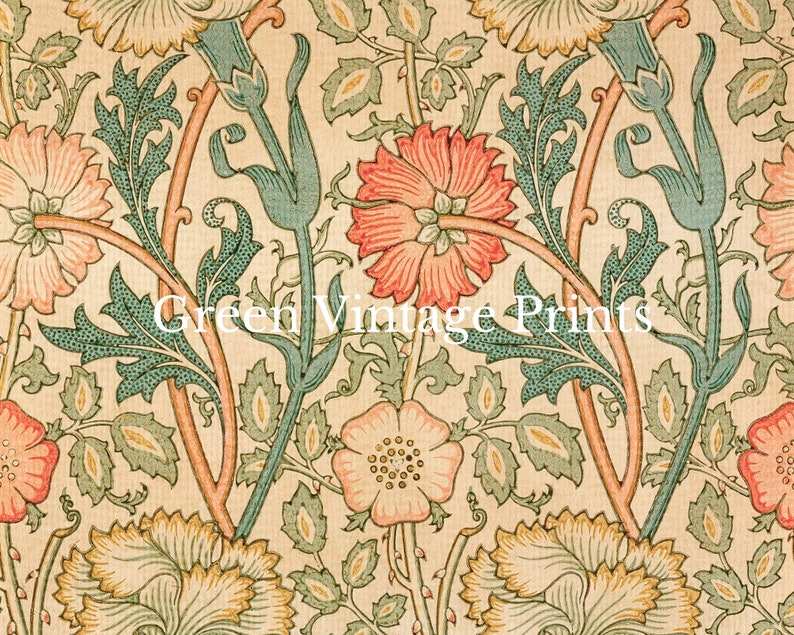 William Morris Pink and Rose Famous Pattern Vintage Wall Art Prints