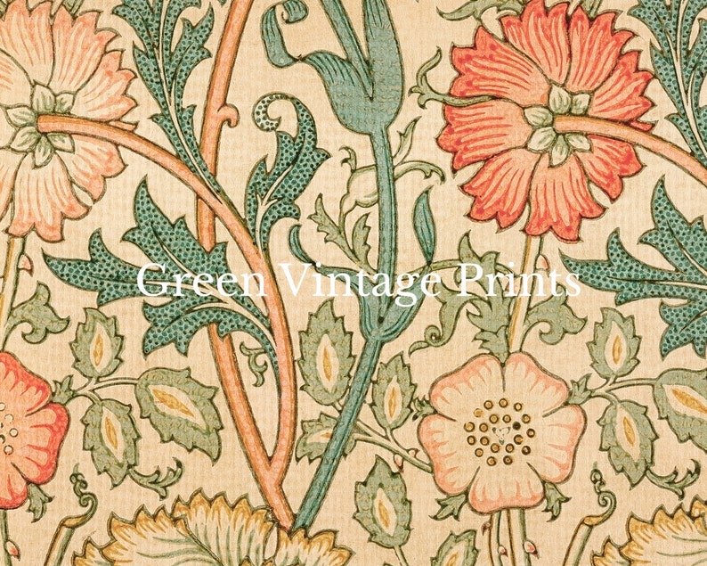William Morris Pink and Rose Famous Pattern Vintage Wall Art Prints