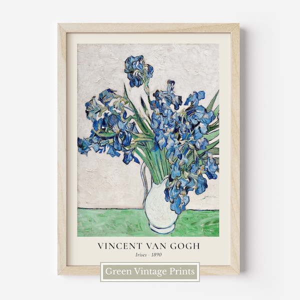 Vincent Van Gogh Irises Poster Vintage Wall Art Prints Digital  - 089