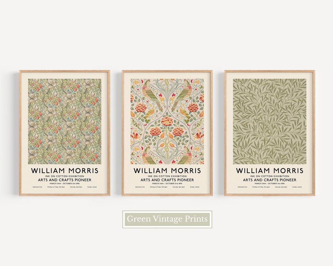 Art Nouveau William Morris Poster Set, Floral Wall Art, Elegant ...
