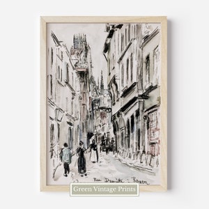 Rue Damiette Rouen Camille Pissarro Vintage Wall Art Prints Digital  - 100